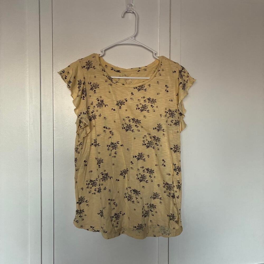 Yellow black floral cotton